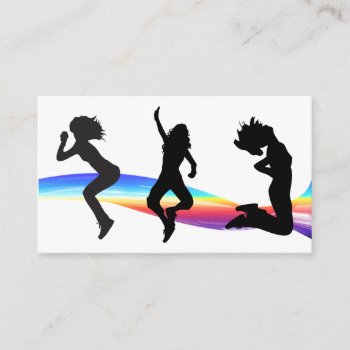 Fitness Business Card Rainbow Wave Dance by BestCards at Zazzle