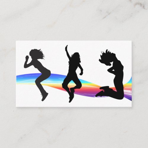 Fitness Business Card Rainbow Wave Dance
