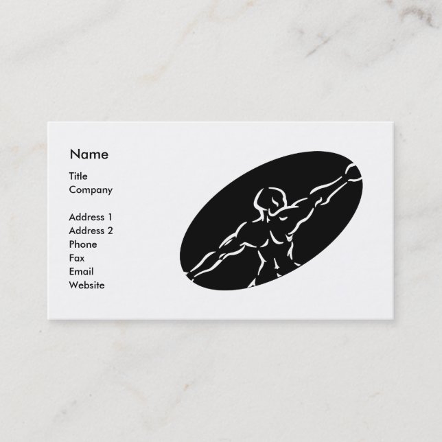 Fitness Business Card Template - black (Front)