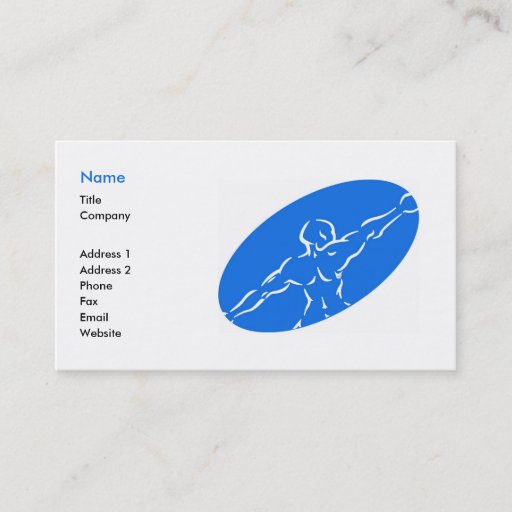 Customizable Fitness Business Card Template - blue