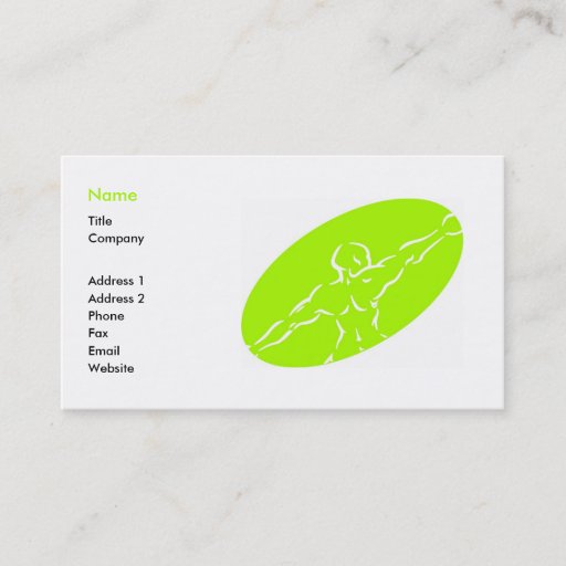 Customizable Fitness Business Card Template - light green
