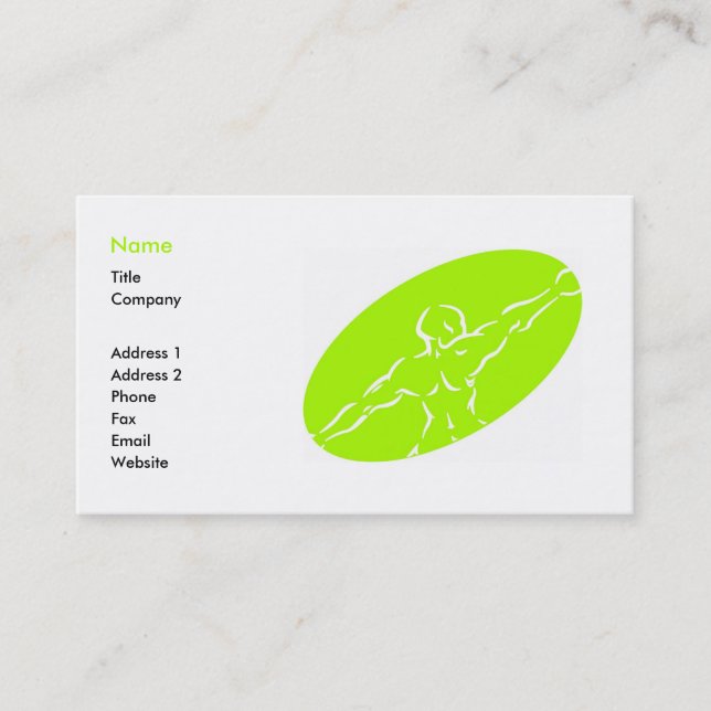 Fitness Business Card Template - light green (Front)