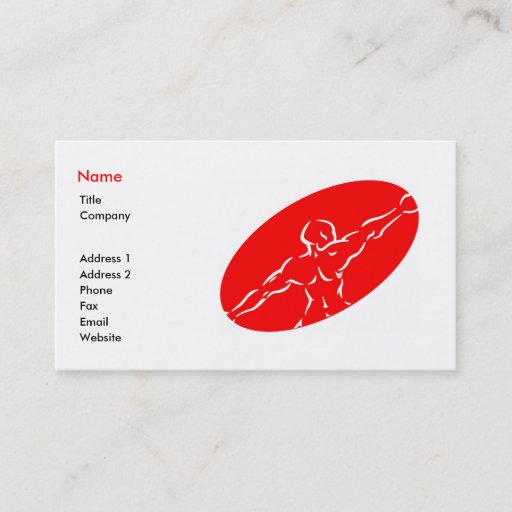 Customizable Fitness Business Card Template - Red