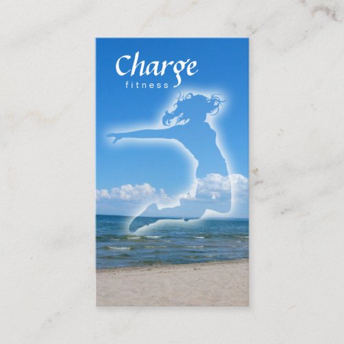 Fitness Business Card w/ beach &amp; blue sky