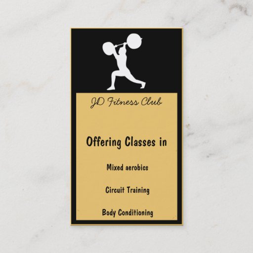 Customizable Fitness Business Cards