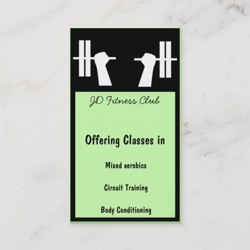 Customizable Fitness Business Cards
