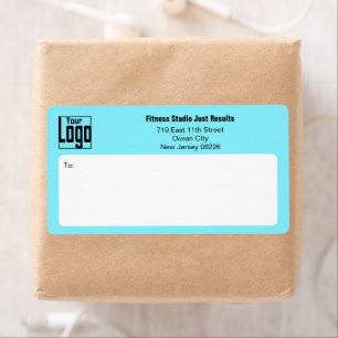 Fitness Business Logo Electric-Blue Black Shipping Label