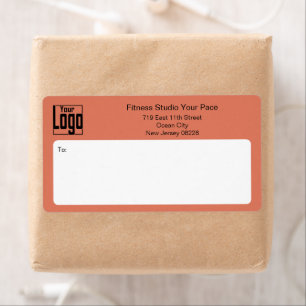 Fitness Business Logo Orange Black Shipping Label
