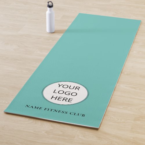 Fitness Business Logo Template Turquoise Workout Yoga Mat