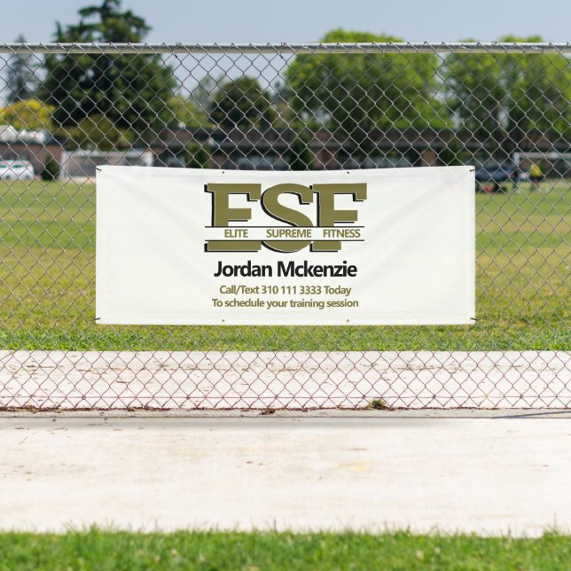 Fitness Business | Personal Trainer Monogram Logo Banner (Insitu)