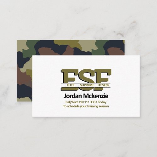 Fitness Business  Personal Trainer Monogram Logo Business Card