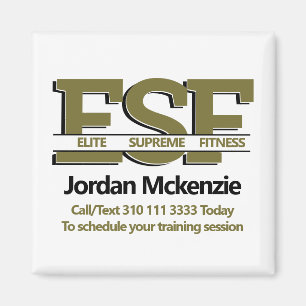 Fitness Business Personal Trainer Monogram Logo Magnet