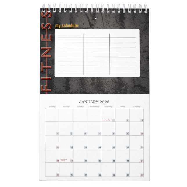 Fitness - Calendar Small (Jan 2026)