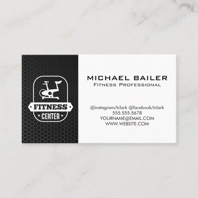 Fitness Center | Exercise Bike Business Card (Front)