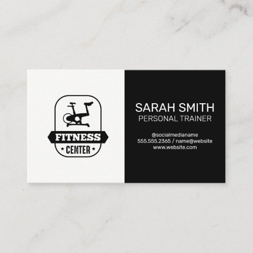 Fitness Center Spin Bike Icon Business Card