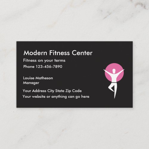 Fitness Center Work Out Gym Business Card