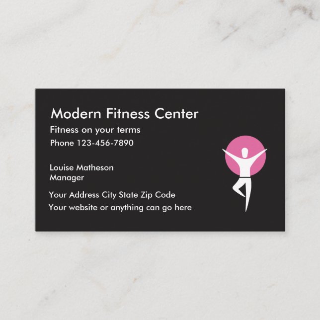 Fitness Center Work Out Gym Business Card (Front)