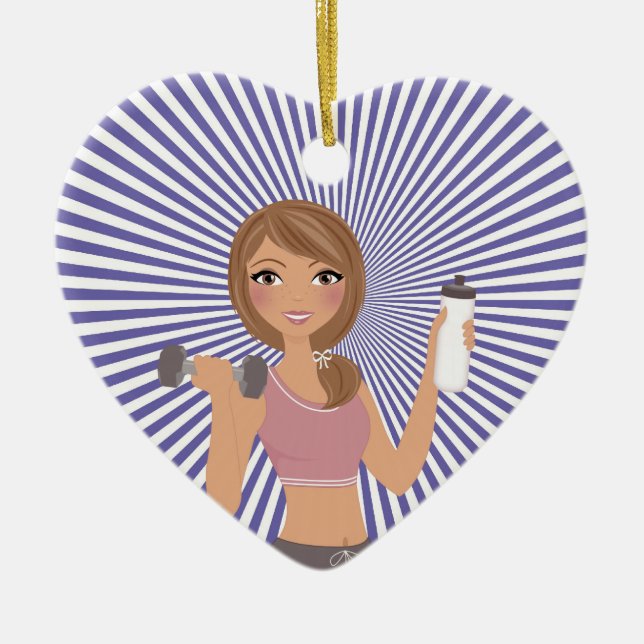 Fitness! Ceramic Ornament (Front)