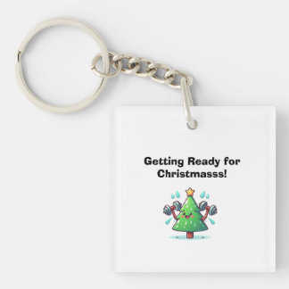 Fitness Christmas Tree – Funny Holiday Workout Car Keychain
