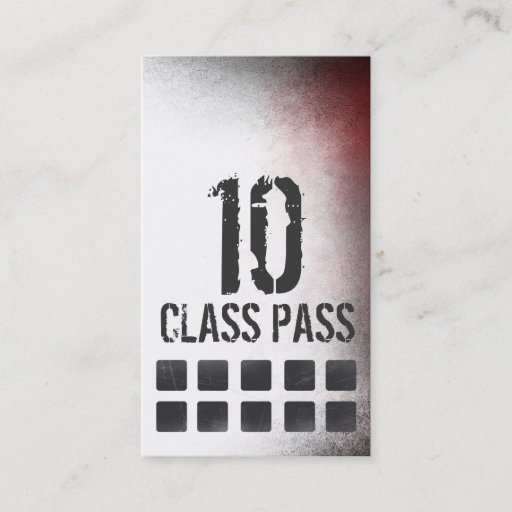 Customizable Fitness Class Business Card 10 Class Pass Card