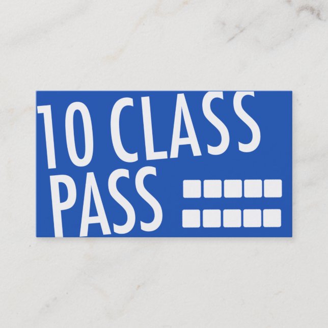 Fitness Class Business Card 10 Class Pass Card (Front)