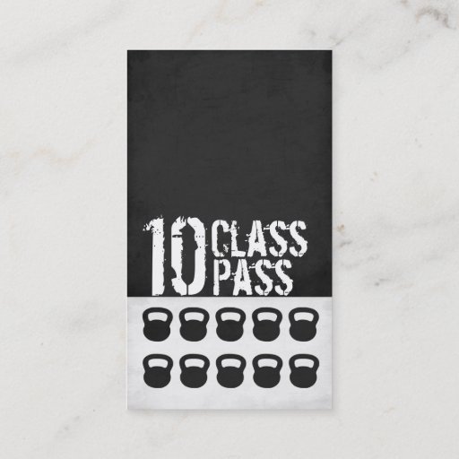 Customizable Fitness Class Business Card 10 Class Pass Card