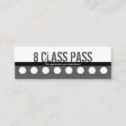 Fitness Class Business Card 8 Class Pass Card