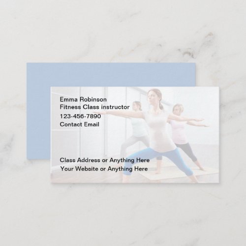 Fitness Class Instructor Business Cards