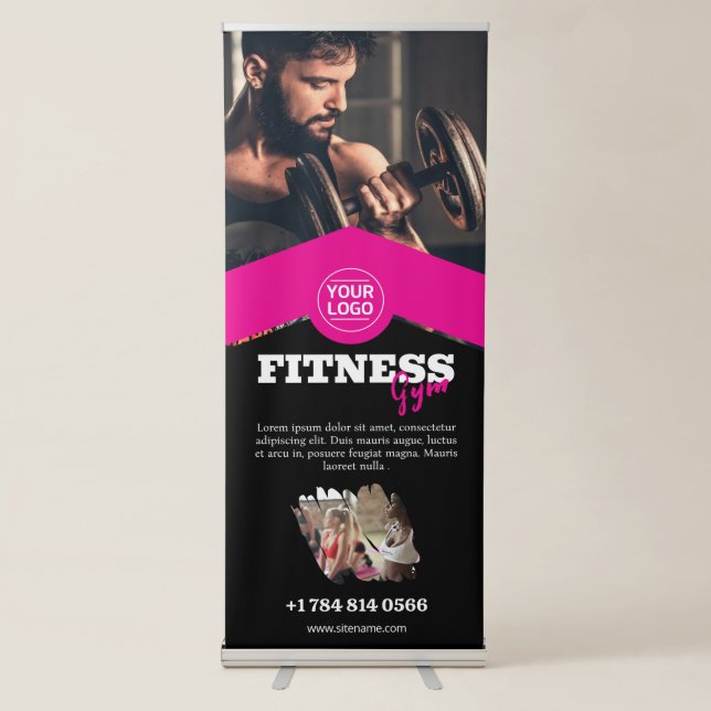 Fitness Club Custom Vertical Retractable Banner (Front)