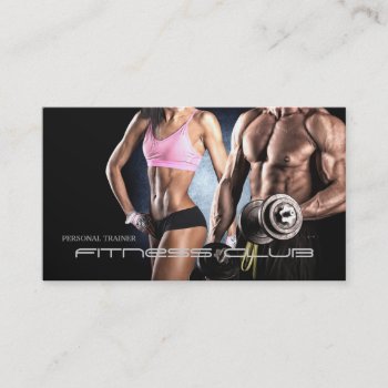 Fitness Club Personal Trainer Bodybuilder Body Business Card by paplavskyte at Zazzle