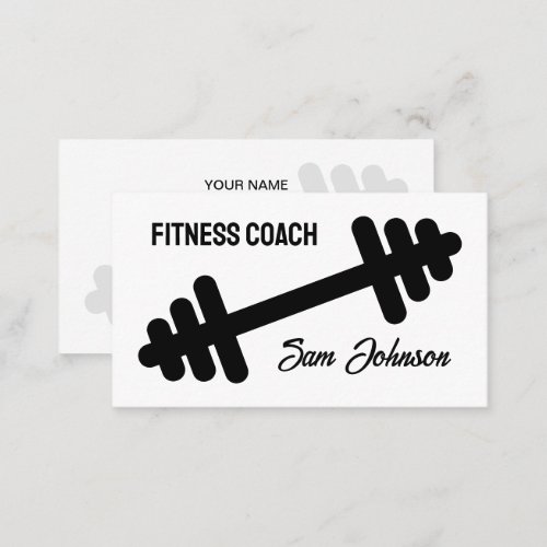 Fitness coach business card template with logo