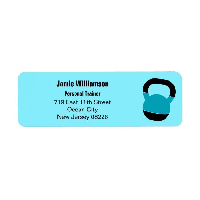 Fitness Coach Kettlebell Return Address Label (Front)