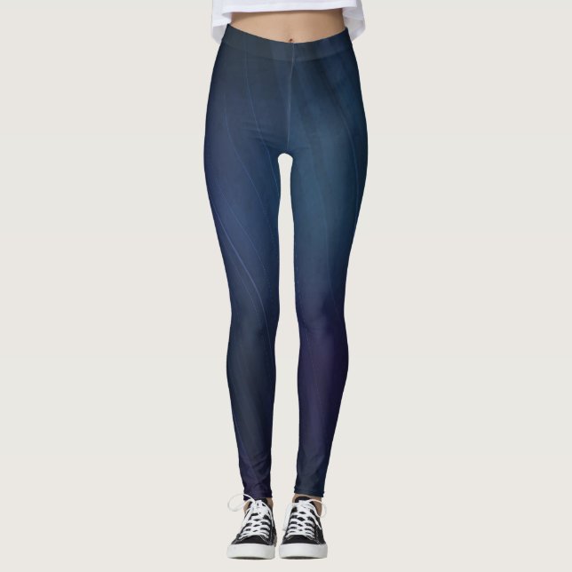 Fitness Compression Leggings - Blue Night Sky (Front)