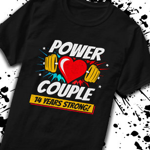 Fitness Couple 14th Anniversary 14 Years Strong T-Shirt