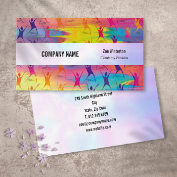 Fitness Dancing Modern Iridescent Business Card by artofbusiness at Zazzle