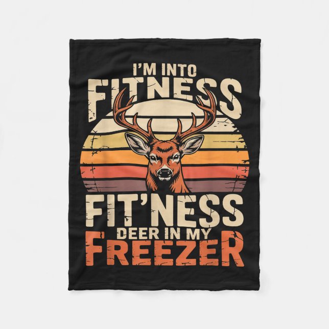 Fitness Deer In My Zer Deer Hunting  Fleece Blanket (Front)