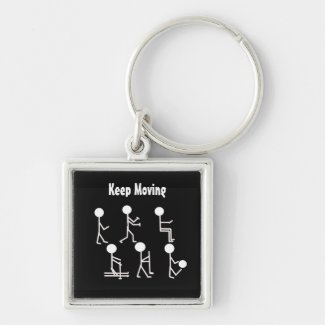 Fitness Design in Black and White Keychain