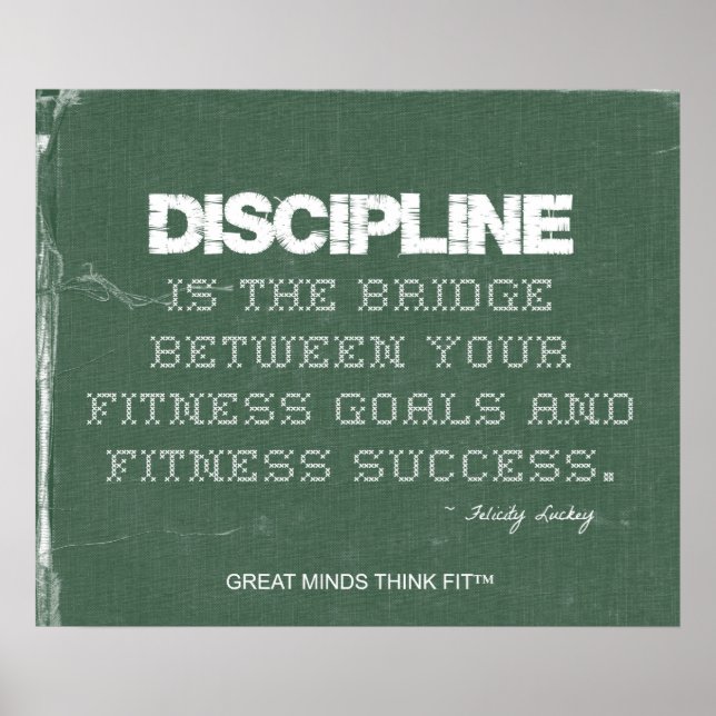 Fitness Discipline Poster in Green Denim (Front)
