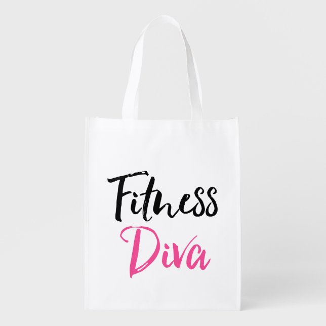 "Fitness Diva" Grocery Bag (Front)