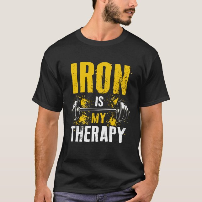 Fitness  dumbbell muscle building weight lifting i T-Shirt (Front)
