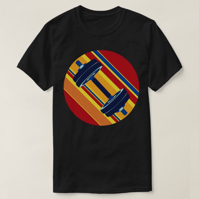 Fitness dumbbells in retro style T-Shirt (Design Front)