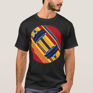 Fitness dumbbells in retro style T-Shirt
