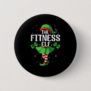 Fitness Elf Christmas Girls Women Elf Squad Xmas F Button