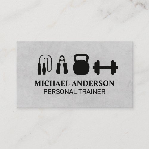 Fitness Equipment  Weights and Boxing Gloves Business Card