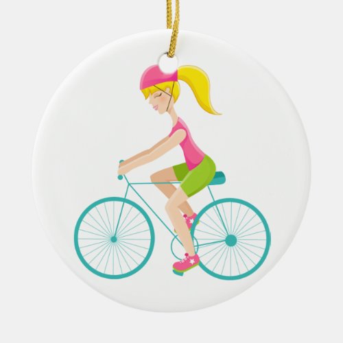 Fitness Exercise _ Biking _ SRF Ceramic Ornament
