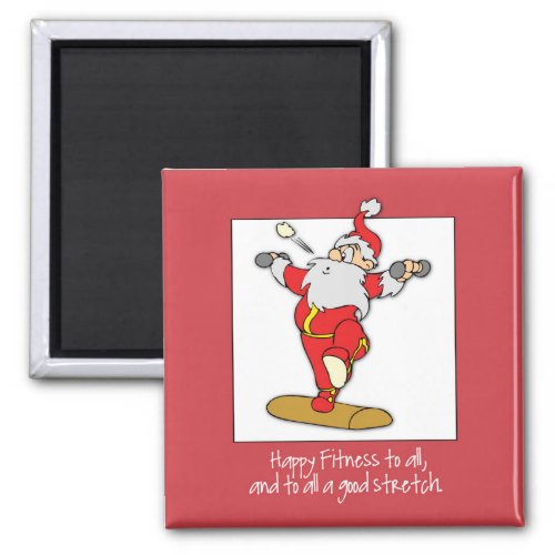 Fitness Exercise Christmas with Santa Magnet