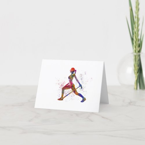 Fitness exercise in watercolor thank you card