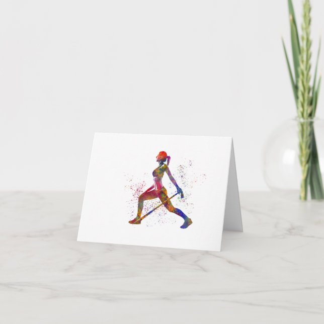 Fitness exercise in watercolor thank you card (Front)