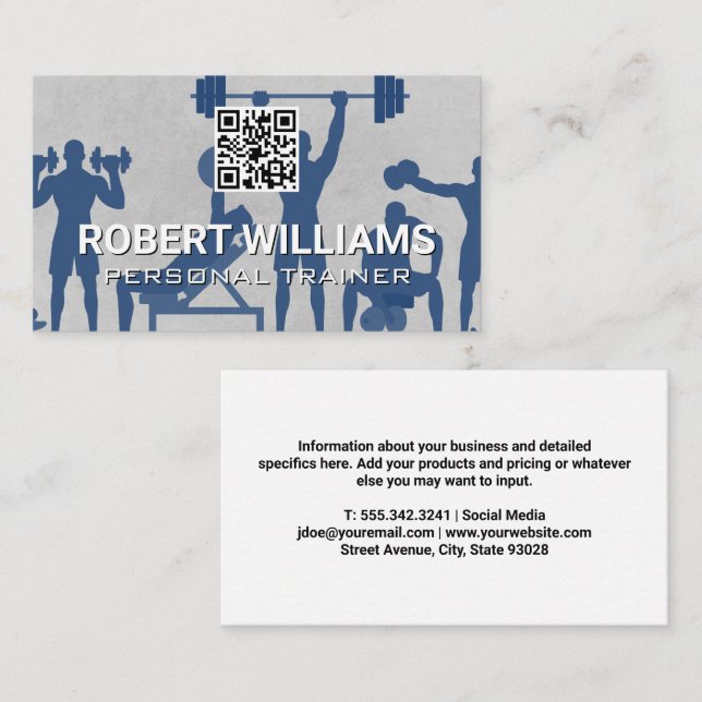 Fitness Exercises | QR Code Business Card (Front/Back)
