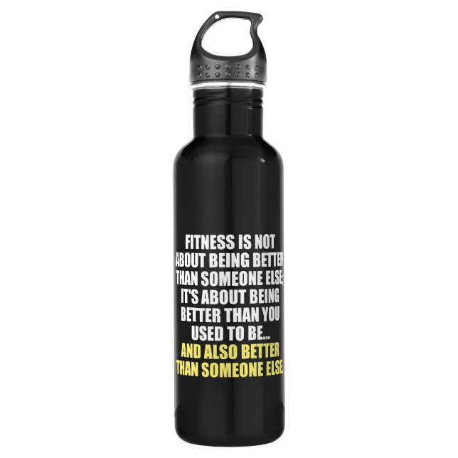 Fitness Funny Motivational Water Bottle (Front)